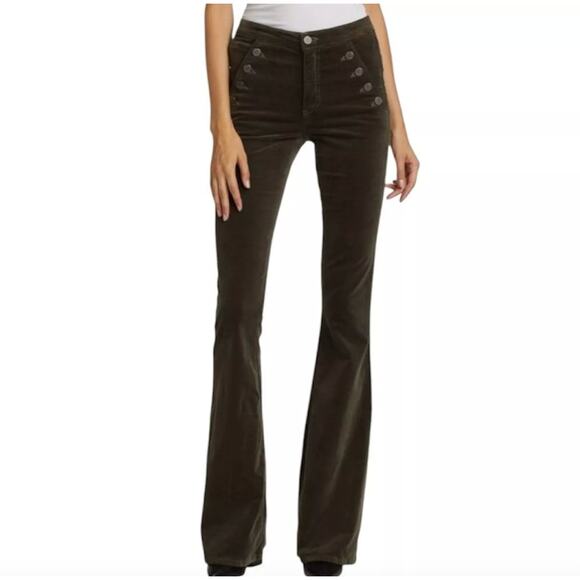 Ramy Brook Velveteen Helena Jeans Womens Size 25 Navy Flare Leg Skinny New - Picture 1 of 11